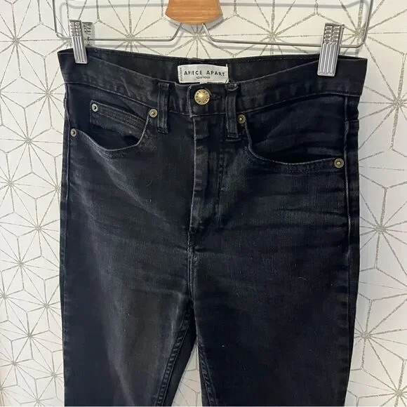APIECE APART High Rise Matchstick Jean Black - Picture 3 of 8